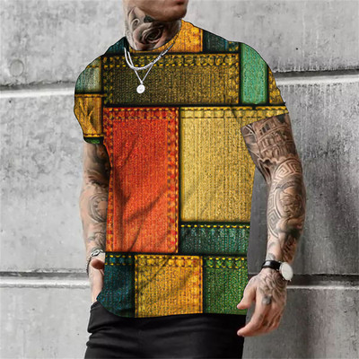 Ljetna muška majica s tribal printom Vintage majice s O izrezom Blagdanska Harajuku košulja kratkih rukava Ležerna muška smiješna odjeća Camiseta