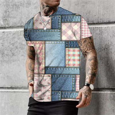 Ljetna muška majica s tribal printom Vintage majice s O izrezom Blagdanska Harajuku košulja kratkih rukava Ležerna muška smiješna odjeća Camiseta