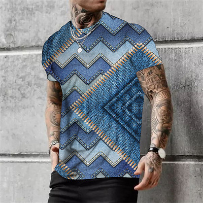 Ljetna muška majica s tribal printom Vintage majice s O izrezom Blagdanska Harajuku košulja kratkih rukava Ležerna muška smiješna odjeća Camiseta