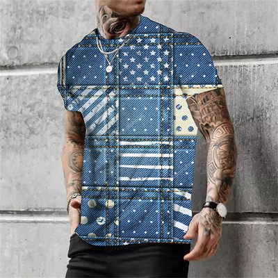 Ljetna muška majica s tribal printom Vintage majice s O izrezom Blagdanska Harajuku košulja kratkih rukava Ležerna muška smiješna odjeća Camiseta