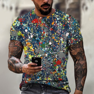 Ljetna muška majica s tribal printom Vintage majice s O izrezom Blagdanska Harajuku košulja kratkih rukava Ležerna muška smiješna odjeća Camiseta