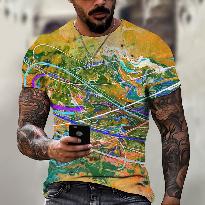 Ljetna muška majica s tribal printom Vintage majice s O izrezom Blagdanska Harajuku košulja kratkih rukava Ležerna muška smiješna odjeća Camiseta