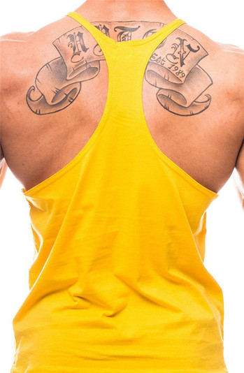 Προπόνηση Bodybuilding Αθλητισμός Επωνυμία Gym Ανδρικό μπλουζάκι πλάτης Μυϊκή μόδα Αμάνικο πουκάμισο Stringer Ρούχα Singlet Fitness γιλέκο