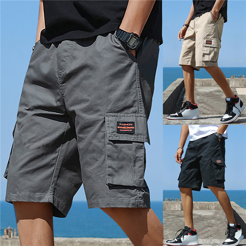 2023 Új nyári Férfi Trend Cargo Shorts Férfi Betűmintás Zseb rövidnadrág Divat Alkalmi Egyenes rövidnadrág Férfi Ropa Hombre