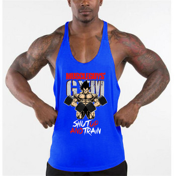Επώνυμα γιλέκο Muscle Fashion Gym Ανδρικό μπλουζάκι πλάτης Αμάνικο Stringer Ρούχα Bodybuilding Singlet Fitness προπόνηση αθλητικό πουκάμισο