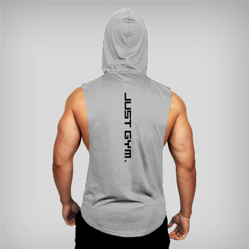 Νέα μόδα Βαμβακερά αμάνικα πουκάμισα Γυμναστήριο Hoodies Tank Top Ανδρικό πουκάμισο γυμναστικής Bodybuilding Singlet προπόνηση Ανδρικό γιλέκο