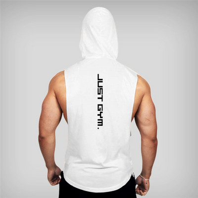Jauni modes kokvilnas krekli bez piedurknēm Trenažieru zāle Hoodies Tank Top Vīriešu Fitnesa Krekls Kultūrisms Singlet Treniņa Veste Vīriešiem