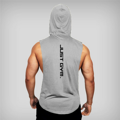 Jauni modes kokvilnas krekli bez piedurknēm Trenažieru zāle Hoodies Tank Top Vīriešu Fitnesa Krekls Kultūrisms Singlet Treniņa Veste Vīriešiem