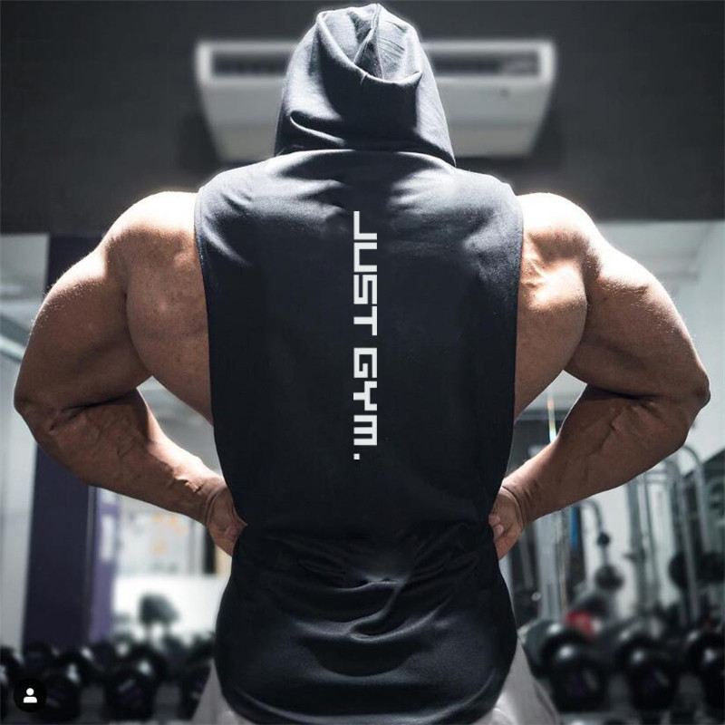 Jauni modes kokvilnas krekli bez piedurknēm Trenažieru zāle Hoodies Tank Top Vīriešu Fitnesa Krekls Kultūrisms Singlet Treniņa Veste Vīriešiem