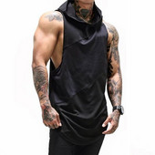 Îmbrăcăminte de marcă Bodybuilding Muscle Guys Fitness Bărbați Sală de sport cu glugă Tank Top Vest Stringer Îmbrăcăminte sport Bumbac Cămașă fără mâneci Hanorac