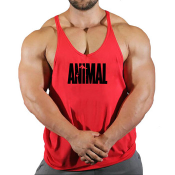 Επώνυμα Animal Gym Tank Top Ανδρικά ρούχα γυμναστικής Ανδρικά μπλουζάκια Bodybuilding Καλοκαιρινό ρούχα γυμναστικής για ανδρικό αμάνικο πουκάμισο