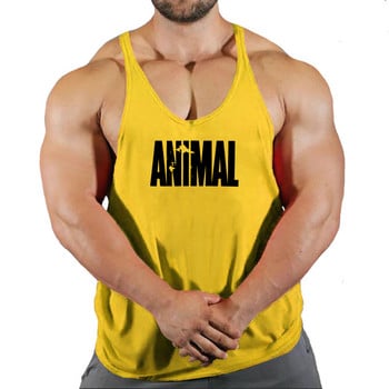 Επώνυμα Animal Gym Tank Top Ανδρικά ρούχα γυμναστικής Ανδρικά μπλουζάκια Bodybuilding Καλοκαιρινό ρούχα γυμναστικής για ανδρικό αμάνικο πουκάμισο