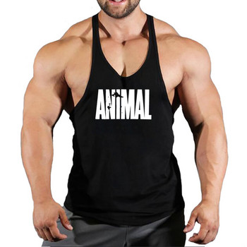 Επώνυμα Animal Gym Tank Top Ανδρικά ρούχα γυμναστικής Ανδρικά μπλουζάκια Bodybuilding Καλοκαιρινό ρούχα γυμναστικής για ανδρικό αμάνικο πουκάμισο
