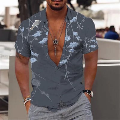 2023 pamut nyári ingek férfi hawaii ing Alkalmi divat utcai rövid ujjú Coconut Tree Beach Vacation Party férfi ing