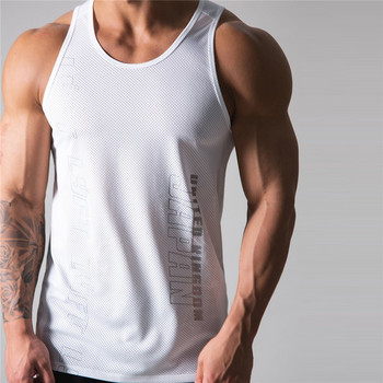 Ανδρικό casual mesh Breathable Workout Gym Ανδρικό γιλέκο μυϊκό αμάνικο αθλητικά πουκάμισο μόδας γιλέκο bodybuilding Γιλέκο γυμναστικής