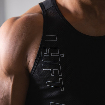 Ανδρικό casual mesh Breathable Workout Gym Ανδρικό γιλέκο μυϊκό αμάνικο αθλητικά πουκάμισο μόδας γιλέκο bodybuilding Γιλέκο γυμναστικής