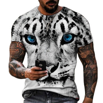 Fashion Fierce Tiger Animal 3D printed ανδρικά μπλουζάκια καλοκαιρινά με στρογγυλή λαιμόκοψη μεγάλου μεγέθους κοντομάνικο μπλουζάκια μπλουζάκια μπλουζάκια μπλουζάκια 6XL