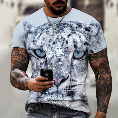 Fashion Fierce Tiger Animal 3D printed ανδρικά μπλουζάκια καλοκαιρινά με στρογγυλή λαιμόκοψη μεγάλου μεγέθους κοντομάνικο μπλουζάκια μπλουζάκια μπλουζάκια μπλουζάκια 6XL
