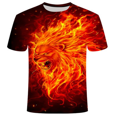 Fashion Fierce Tiger Animal 3D printed ανδρικά μπλουζάκια καλοκαιρινά με στρογγυλή λαιμόκοψη μεγάλου μεγέθους κοντομάνικο μπλουζάκια μπλουζάκια μπλουζάκια μπλουζάκια 6XL