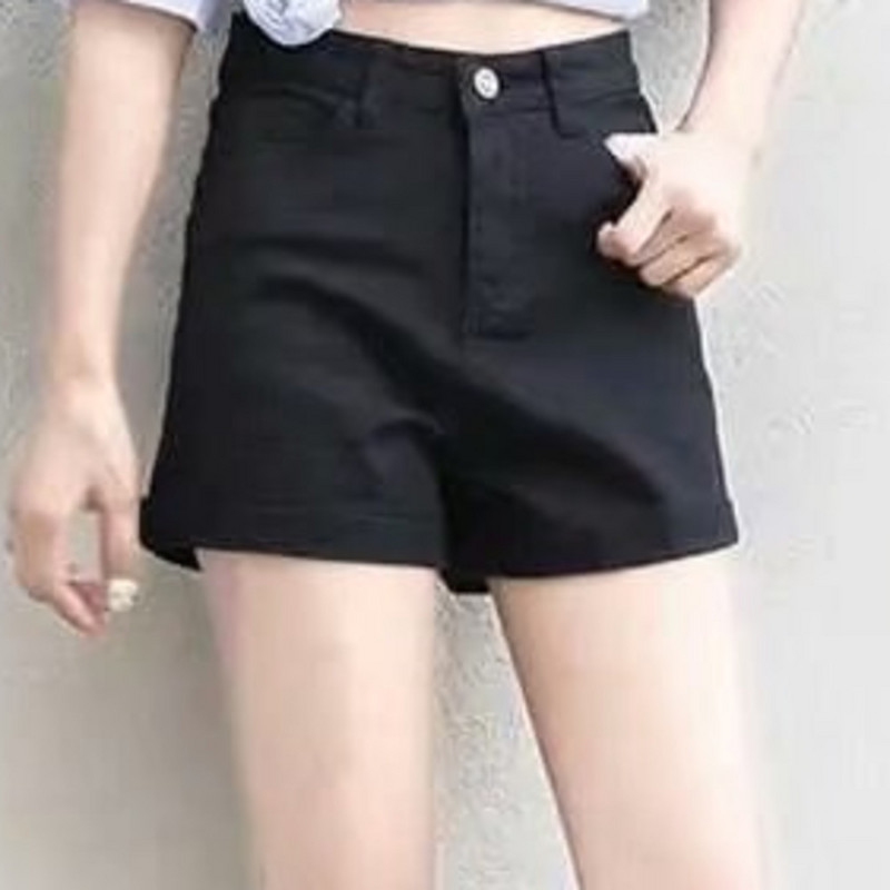 Feynzz Fashion új nyári női magas derekú gombos lábszár farmer rövidnadrág Alkalmi női laza szabású kék farmer rövidnadrág