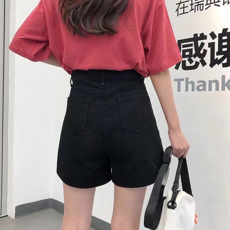 Feynzz Ležerne kratke hlače od plavog trapera Ženske seksi kratke hlače s dugmadima visokog struka i džepovima Uske kratke hlače Ljeto 2021. za plažu Ulične hlače od traperica