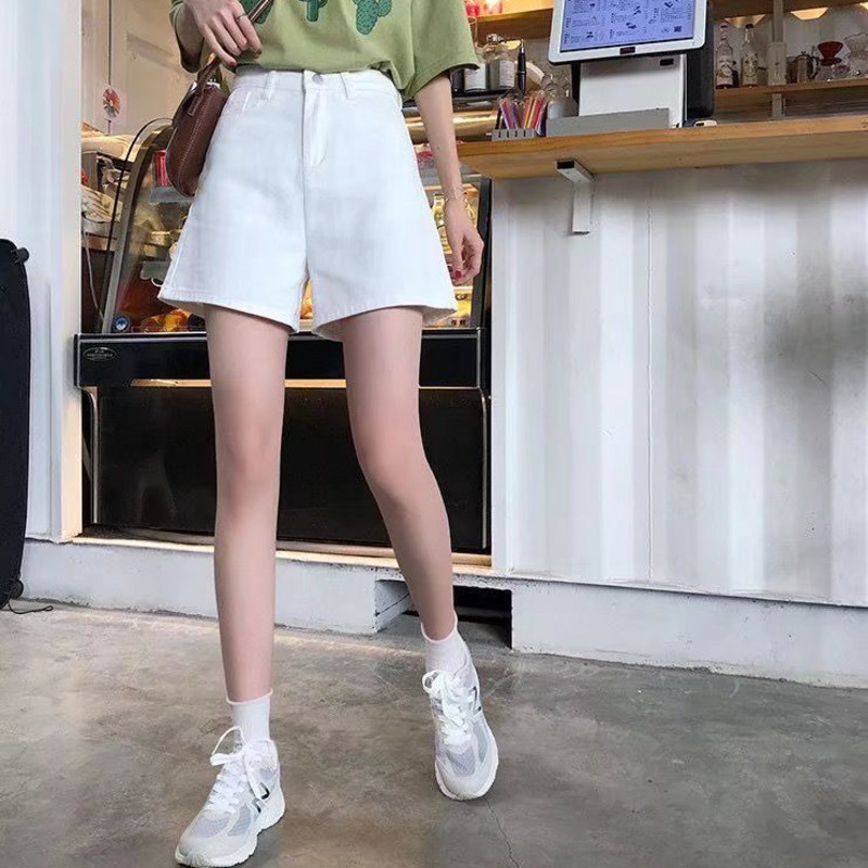 Feynzz Ležerne kratke hlače od plavog trapera Ženske seksi kratke hlače s dugmadima visokog struka i džepovima Uske kratke hlače Ljeto 2021. za plažu Ulične hlače od traperica