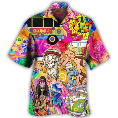 Ανδρικό πουκάμισο Χαβάης 2023 Αστείο πουκάμισο με στάμπα αυτοκινήτου για άνδρες Vintage μόδας κοντομάνικο ανδρικά ρούχα Streetwear μπλούζα