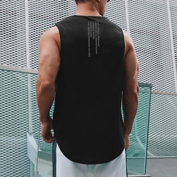 Muscleguys Gym Tank Top Men Bodybuilding Singlet Fitness String Sleeveless Shirt Mesh Бързосъхнещо облекло Спортно облекло Muscle Vest