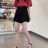 Feynzz Ležerne kratke hlače od plavog trapera Ženske seksi kratke hlače s dugmadima visokog struka i džepovima Uske kratke hlače Ljeto 2021. za plažu Ulične hlače od traperica