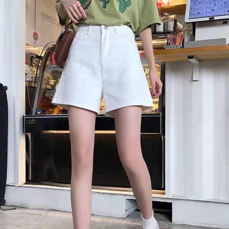 Feynzz Ležerne kratke hlače od plavog trapera Ženske seksi kratke hlače s dugmadima visokog struka i džepovima Uske kratke hlače Ljeto 2021. za plažu Ulične hlače od traperica