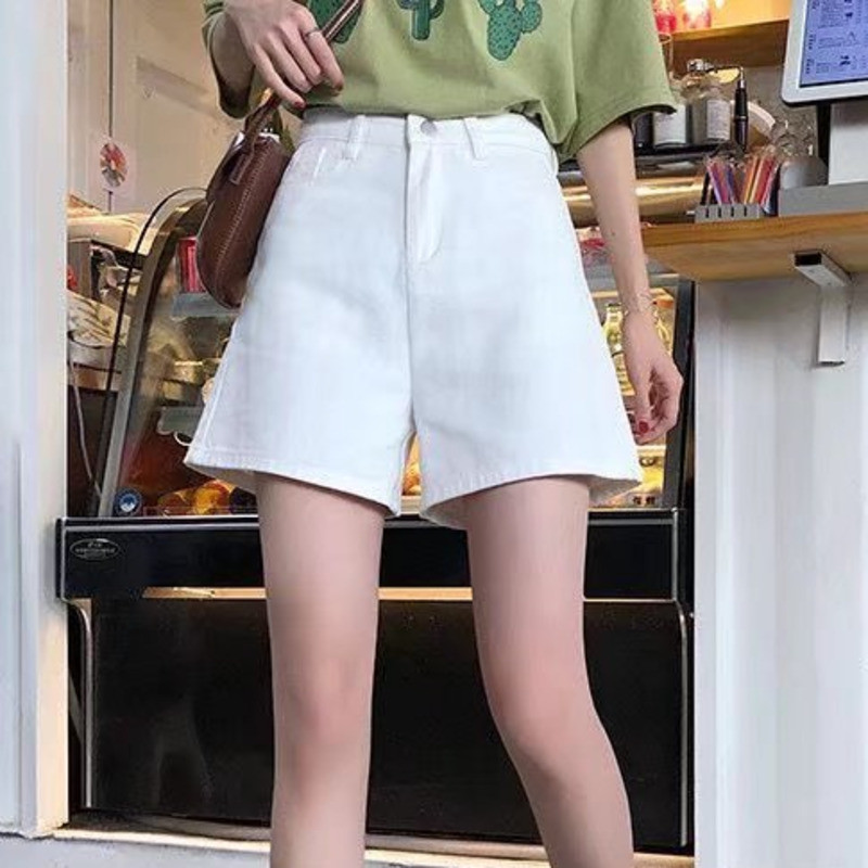 Feynzz Ležerne kratke hlače od plavog trapera Ženske seksi kratke hlače s dugmadima visokog struka i džepovima Uske kratke hlače Ljeto 2021. za plažu Ulične hlače od traperica