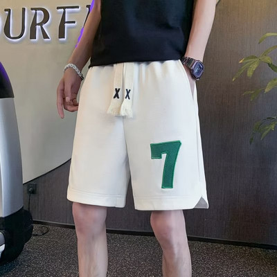 2023 Пролетни мъжки къси панталони Корейски модни бели 7 къси панталони Harajuku High Street Мъжко облекло Мъжки ежедневни шорти у дома