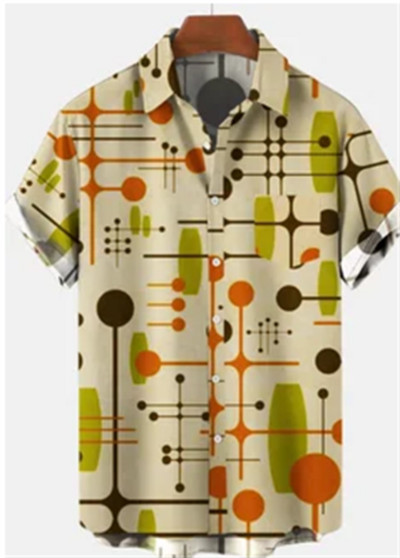 Najprodavanije 2022. Novi kreativni 3D digitalni crno-bijeli MREŽASTI kolaž Preklop s uzorkom Blagdanska slobodno vrijeme Košulja kratkih rukava S - 5xl