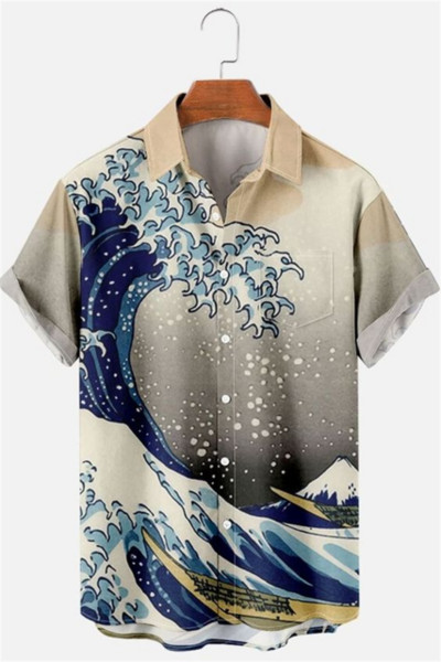 Najprodavanije 2022. Novi kreativni 3D digitalni crno-bijeli MREŽASTI kolaž Preklop s uzorkom Blagdanska slobodno vrijeme Košulja kratkih rukava S - 5xl