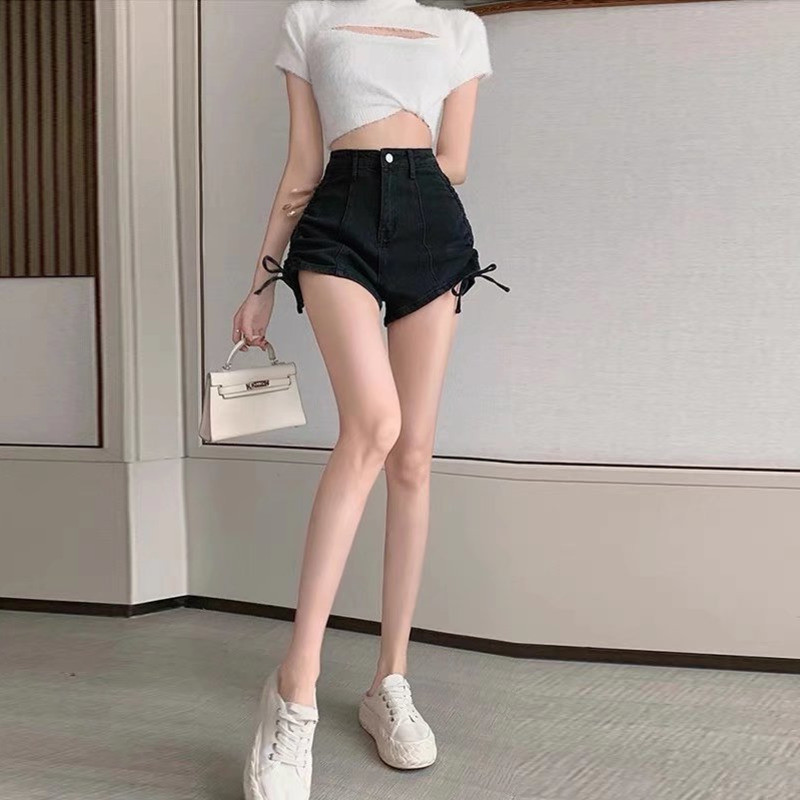 Feynzz Ležerne kratke hlače od plavog trapera Ženske seksi kratke hlače s dugmadima visokog struka i džepovima Uske kratke hlače Ljeto 2021. za plažu Ulične hlače od traperica