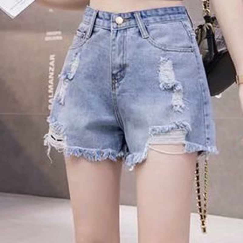 Feynzz modne nove ljetne ženske kratke traper hlače s dugmadima visokog struka Ležerne ženske široke plave traper kratke hlače