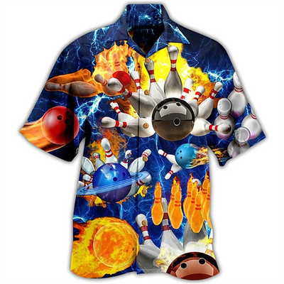 2023 New Hawaii meeste särgid Klassikalised vintage Bowlingu särgid Meestele Lahtine Oversize T-särk Meeste rõivad Camisas De Hombre