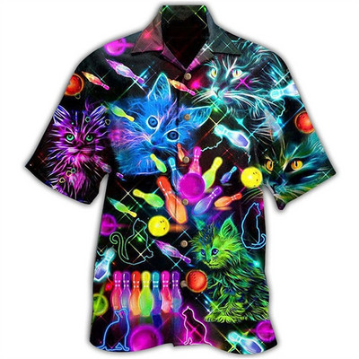 2023 New Hawaii meeste särgid Klassikalised vintage Bowlingu särgid Meestele Lahtine Oversize T-särk Meeste rõivad Camisas De Hombre
