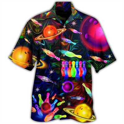 2023 New Hawaii meeste särgid Klassikalised vintage Bowlingu särgid Meestele Lahtine Oversize T-särk Meeste rõivad Camisas De Hombre