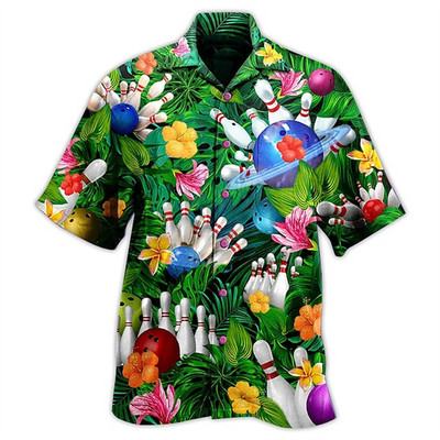 2023 New Hawaii meeste särgid Klassikalised vintage Bowlingu särgid Meestele Lahtine Oversize T-särk Meeste rõivad Camisas De Hombre