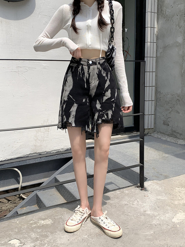 „Feynzz 2022 Summer Fat Mm High Street Denim“ penkių taškų kelnės, moteriškos kutos, tiesūs šortai, laisvi ir ploni BF kelnaitės