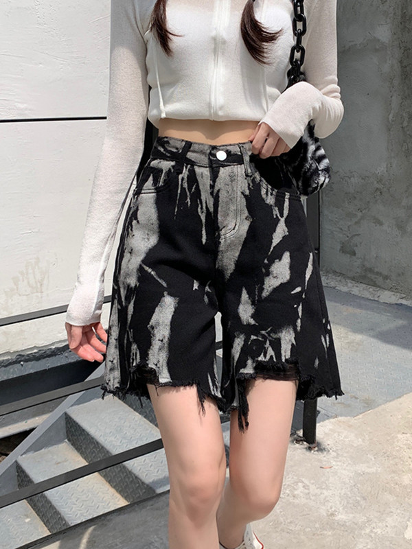 „Feynzz 2022 Summer Fat Mm High Street Denim“ penkių taškų kelnės, moteriškos kutos, tiesūs šortai, laisvi ir ploni BF kelnaitės