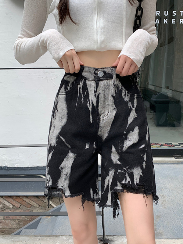 „Feynzz 2022 Summer Fat Mm High Street Denim“ penkių taškų kelnės, moteriškos kutos, tiesūs šortai, laisvi ir ploni BF kelnaitės