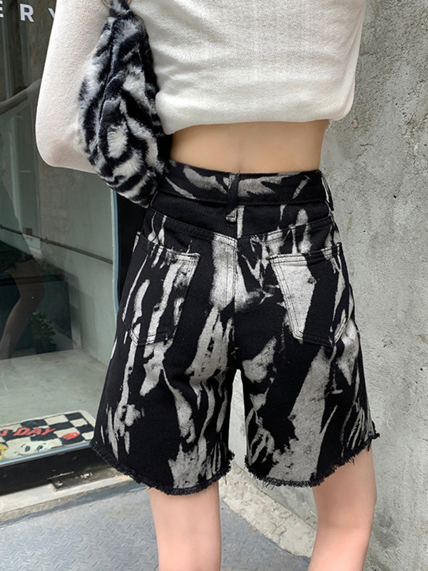 „Feynzz 2022 Summer Fat Mm High Street Denim“ penkių taškų kelnės, moteriškos kutos, tiesūs šortai, laisvi ir ploni BF kelnaitės