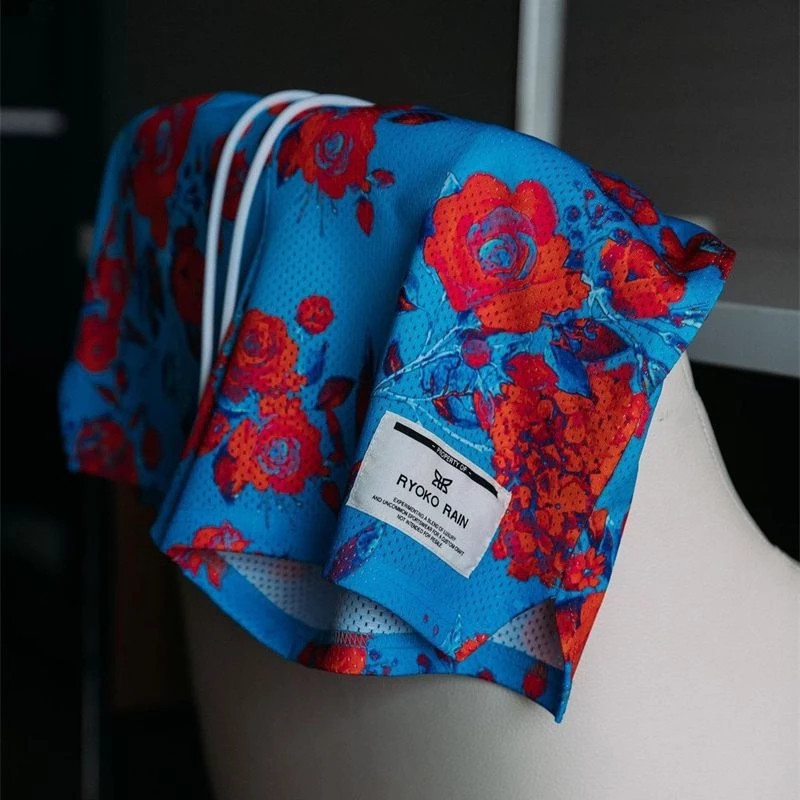 RYOKO RAIN Νέο καλοκαιρινό ανδρικό σορτς ανδρικό και γυναικείο μόδας beachside casual παντελόνι από διχτυωτό αθλητικό τέταρτο παντελόνι που στεγνώνει γρήγορα