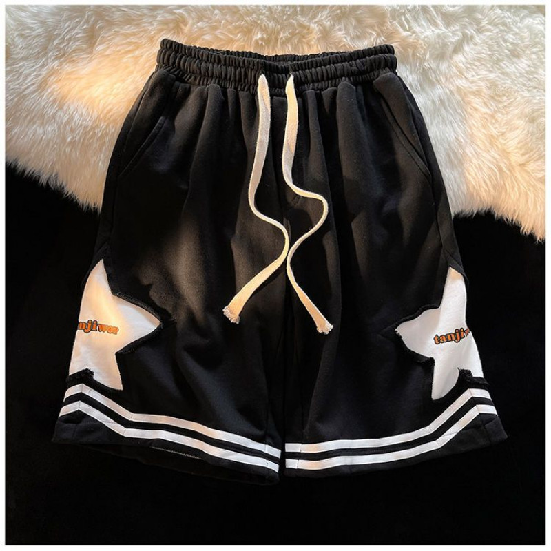 Amerikietiški krepšinio šortai Vyriški madingi laisvi universalūs bėgimo šortai Y2K Couple Street Klein mėlynos penkių taškų žvaigždės kelnės