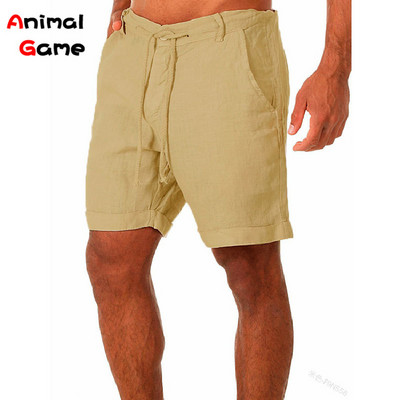 Ανδρικά λινό σορτς καλοκαιρινής μόδας Ανδρικά βαμβακερά σορτς παραλίας New Wild Leisure Loose Solid Cargo ανδρικά σορτς