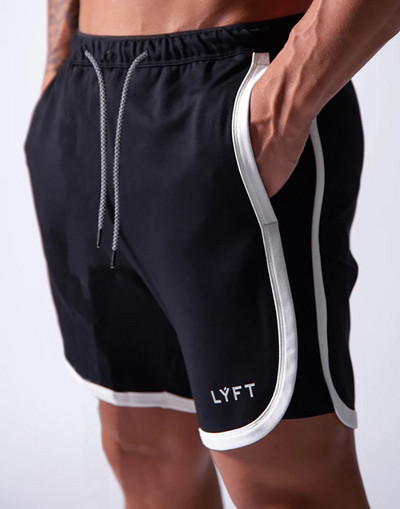 Ljetni novi stil za trčanje, trčanje, dvostruke prozračne sportske kratke hlače koje upijaju znoj, muške kratke hlače za fitness u teretani, crne, ležerne
