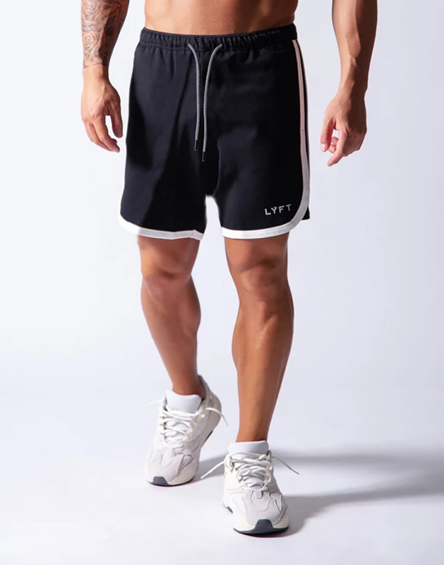 Ljetni novi stil za trčanje, trčanje, dvostruke prozračne sportske kratke hlače koje upijaju znoj, muške kratke hlače za fitness u teretani, crne, ležerne