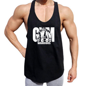 Γυμναστήριο Ρούχα γυμναστικής Ανδρικά Stringer Tank Top Ανδρικά Διχτυωτό Γιλέκο Bodybuilding Πουκάμισο για τρέξιμο Προπόνηση Αμάνικο μπλουζάκι Αθλητικό Tanktop